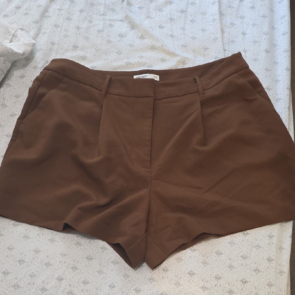 Nine West Women's High Waist Brown Shorts